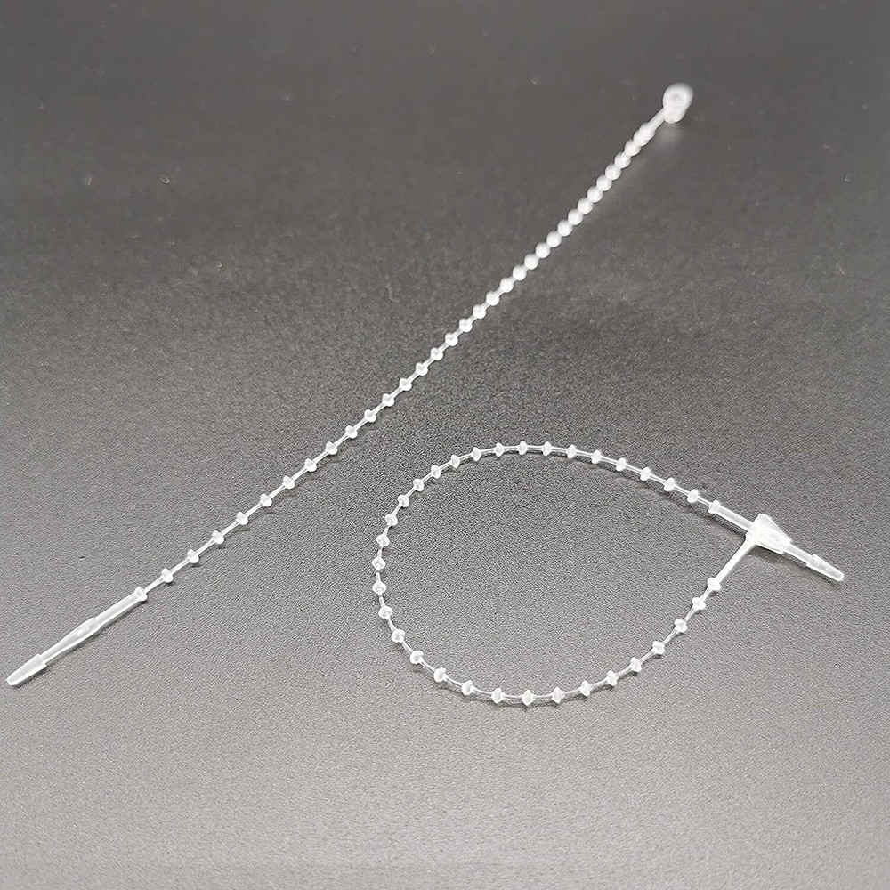 1000 Pcs 5 Inch Adjustable Snap Lock Security Beaded Loop Tie Tag Fasteners
