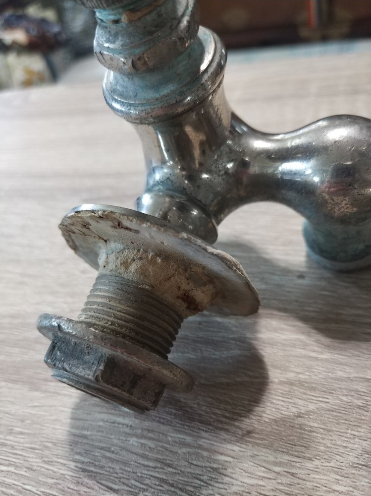 Vintage Hot & Cold faucet, knobs. White ceramic, metal