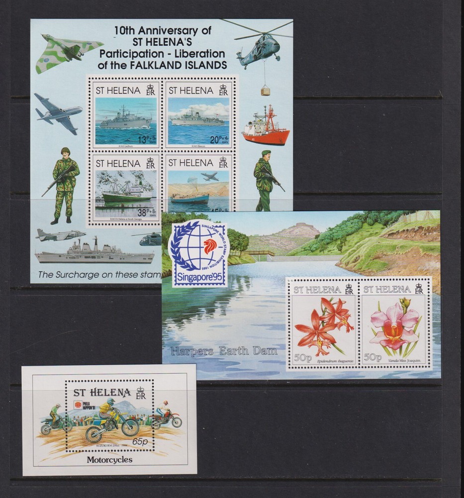 St. Helena - 3 Souvenir sheets, cat. $ 28.00