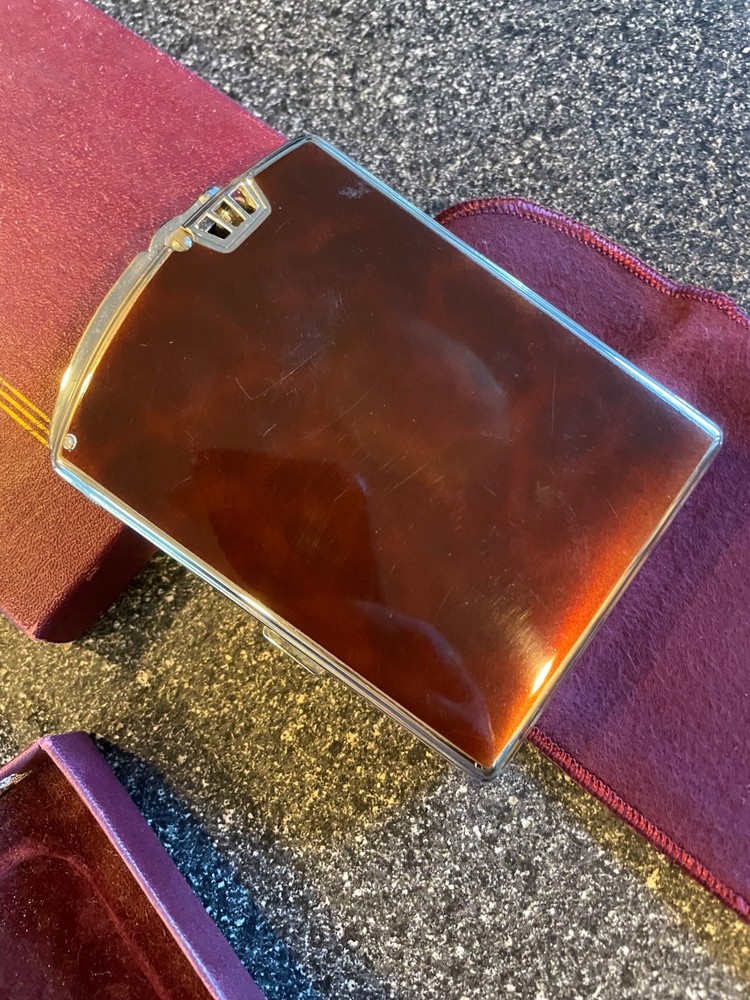 Vintage ART DECO RONSON TWENTY CASE ENAMEL LIGHTER & CIGARETTE CASE