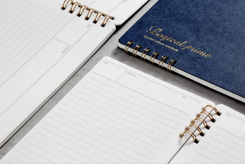 2-Pack! Nakabayashi Logical Prime W Split Ring 6mm Lined (Blue) Notebook A5