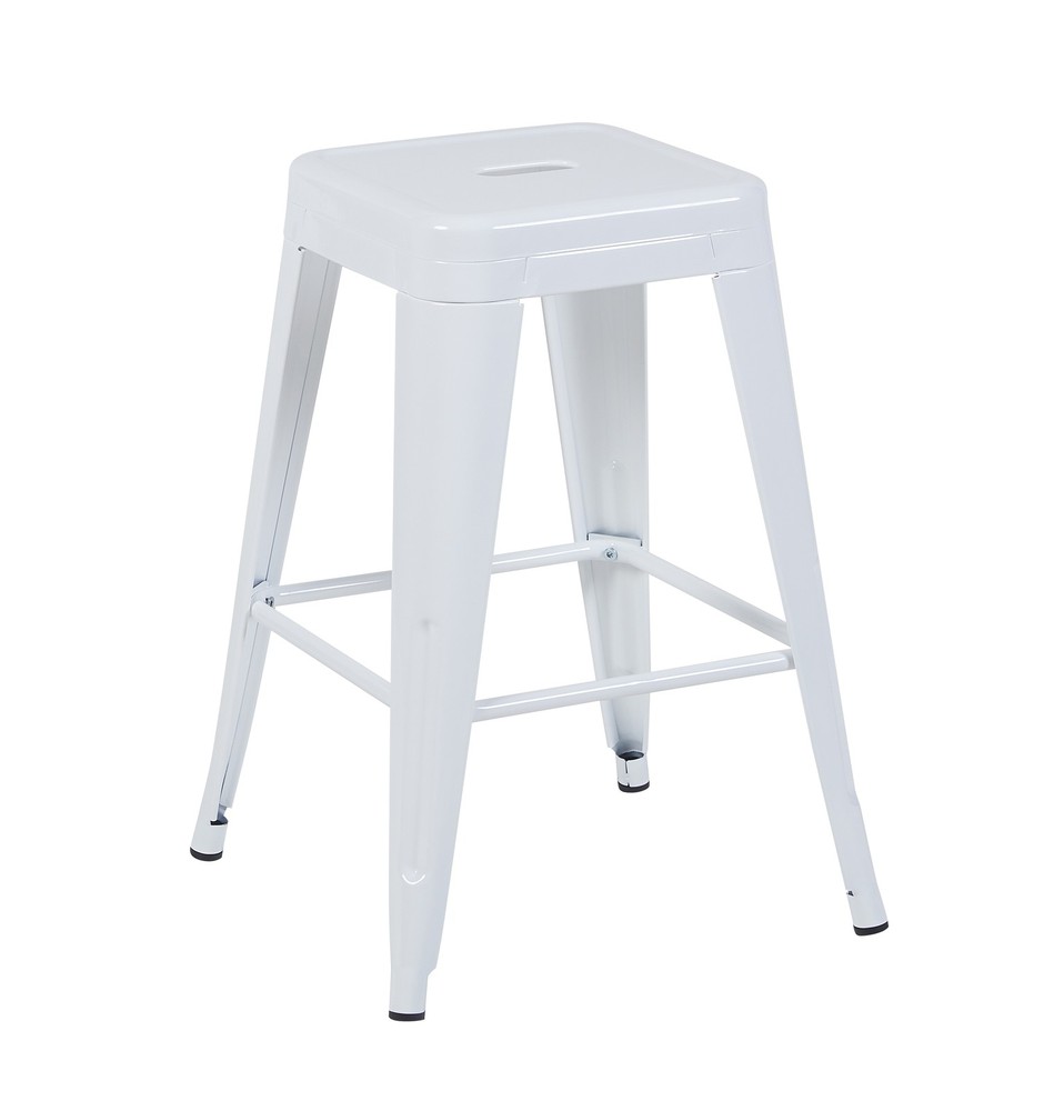 24 Inch Counter Height Stool, Backless Metal Bar Stools Set of 4, Non-Stackabl