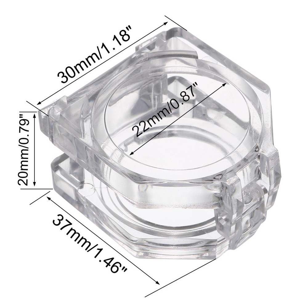 2pcs Transparent Plastic Switch Case Protector for 22mm Dia Push Button Switch