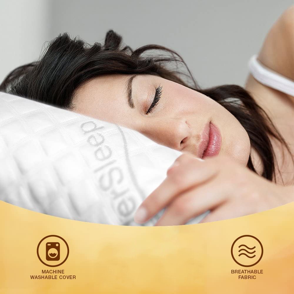 WonderSleep 2 Pack Memory Foam Bed Pillows for Home - Standard size