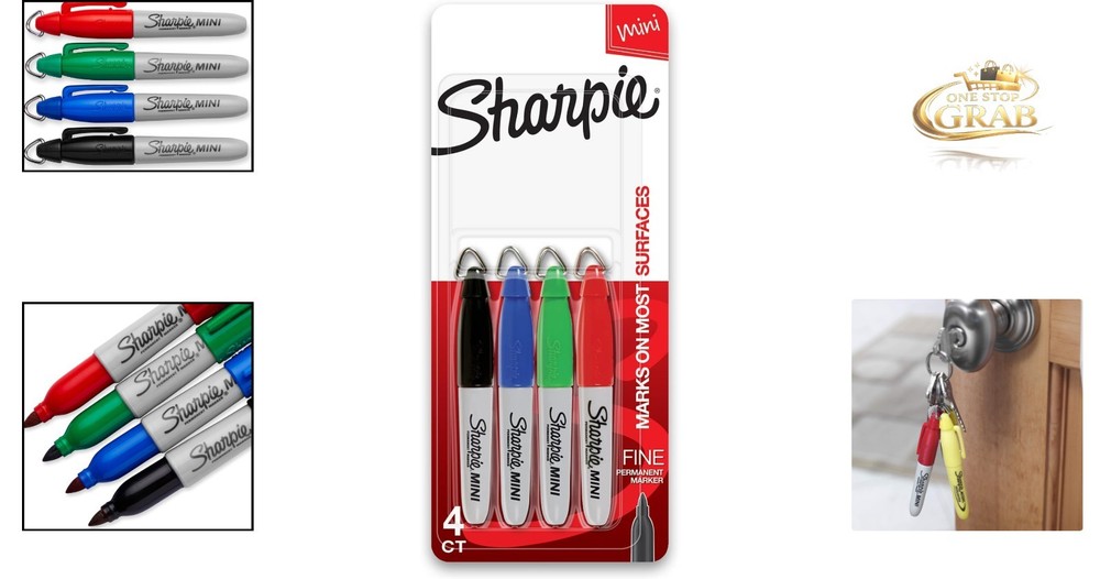 Sharpie Mini Permanent Markers Fine Point Assorted Colors 4 Pack