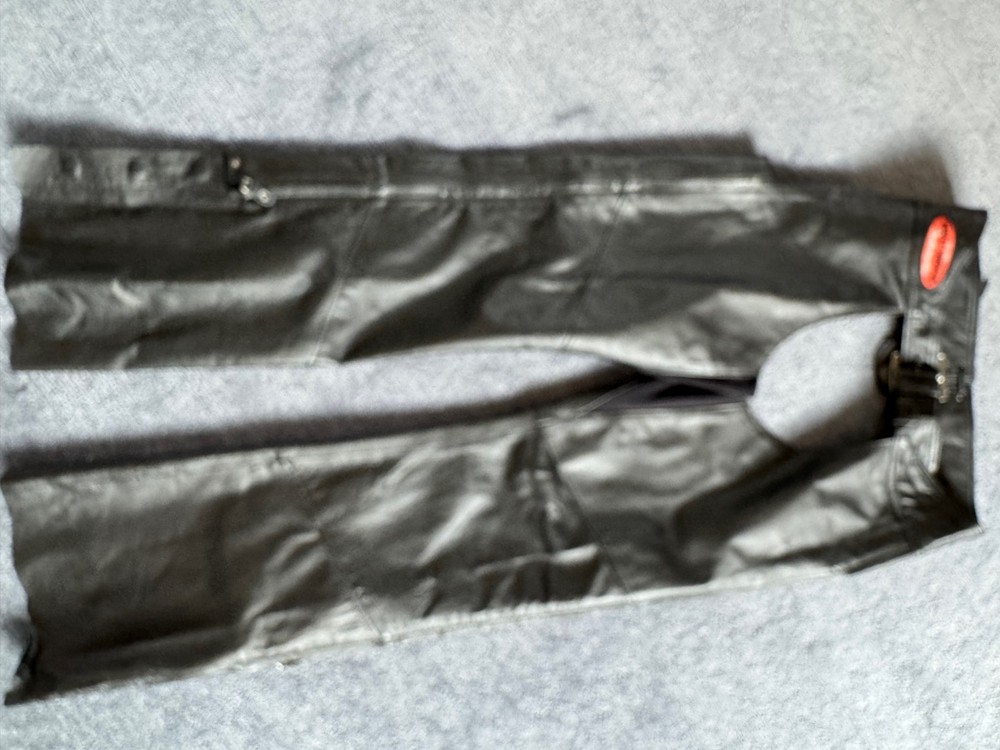 Woman’s Harley Davidson black leather chaps-REDUCED