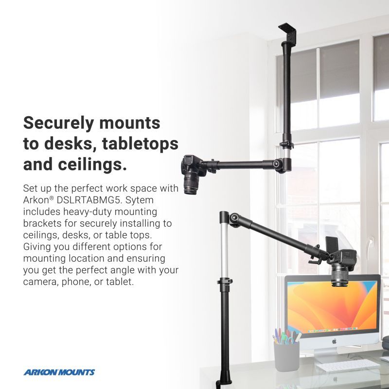 Arkon DSLRTABMG5 Overhead Camera Mount. Includes Camera, Tablet, & Phone Holders
