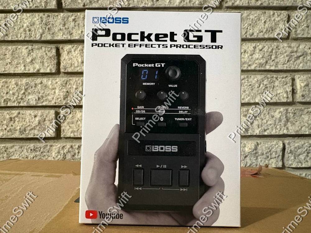 Boss Pocket GT Guitar Effects Processor Bluetooth Usb Rechargeable Portable, NEW