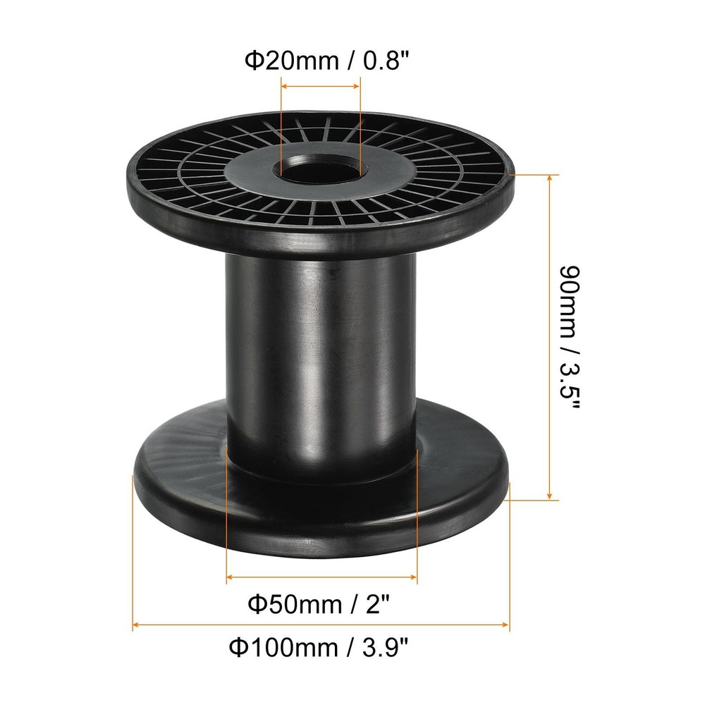 4pcs 3.9" Floss Bobbins Plastic Empty Thread Spools Weaving Bobbin Black