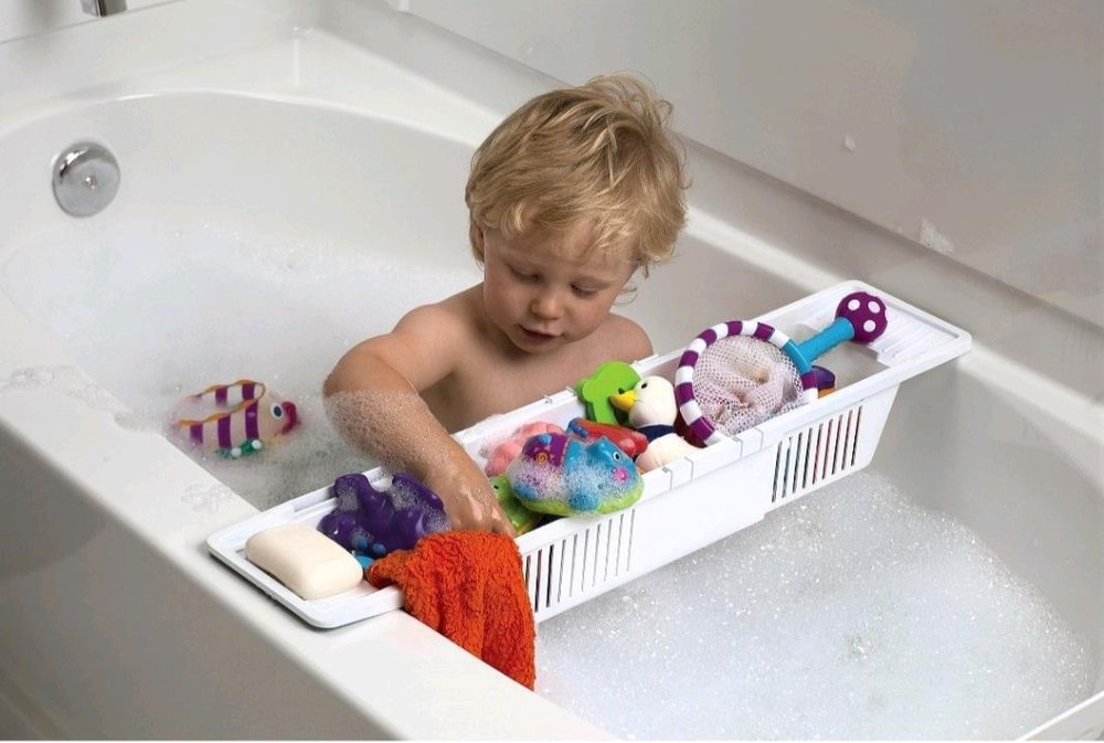 New KidCo White Adjustable Bath Toy Storage Basket - White - NWT