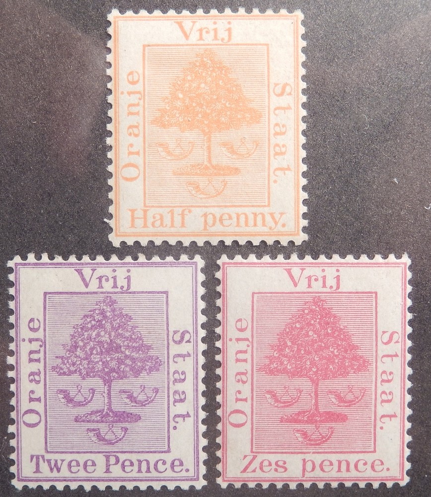 Orange River Colony Scott # 2, 6, 8, Mint Original Gum (HR)
