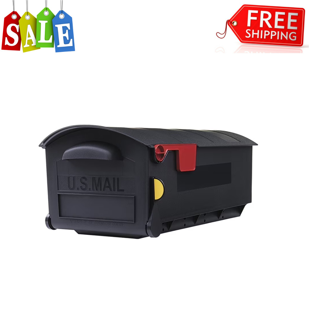 Architectural Mailboxes Patriot Plastic, Large, Post-Mount Mailbox in Black New