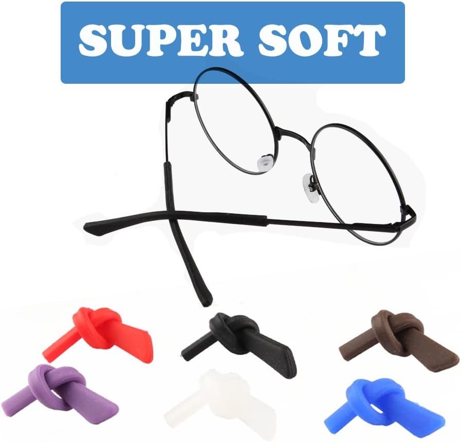 8 Pairs Silicone Eyeglass Temple Tip Sleeves Thin