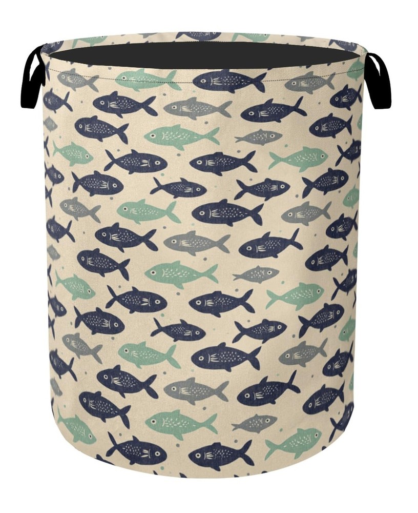 Cute Japanese-Style Fish Foldable Laundry Hamper - Waterproof Fabric Storage ...