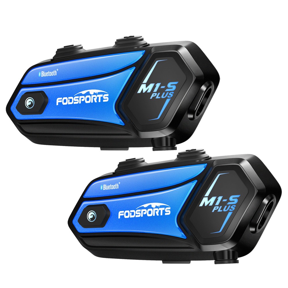 2x M1-S Plus 8 Riders Group Helmet Intercom Motorcycle Bluetooth Headset 2000m