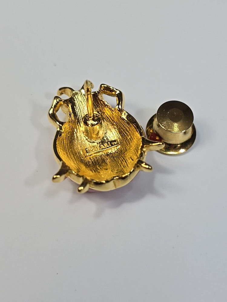 Trifari Red Ladybug Beetle Lapel Pin