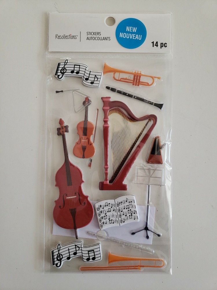 Recollections String Instruments with trombone, oboe Scrapbooking stickers