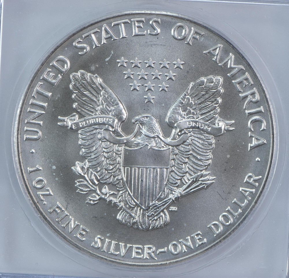 1992 American Silver Eagle Mint Error Struck Thru Authentic ICG
