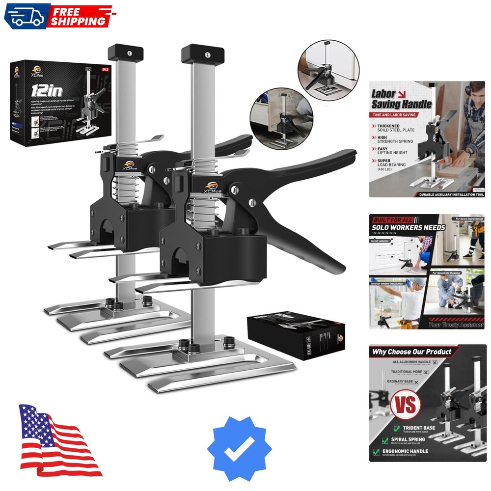 Labor Saving Arm Jack Handle 2 Pack, Construction Jack, Wall Tile Locator, Mu...