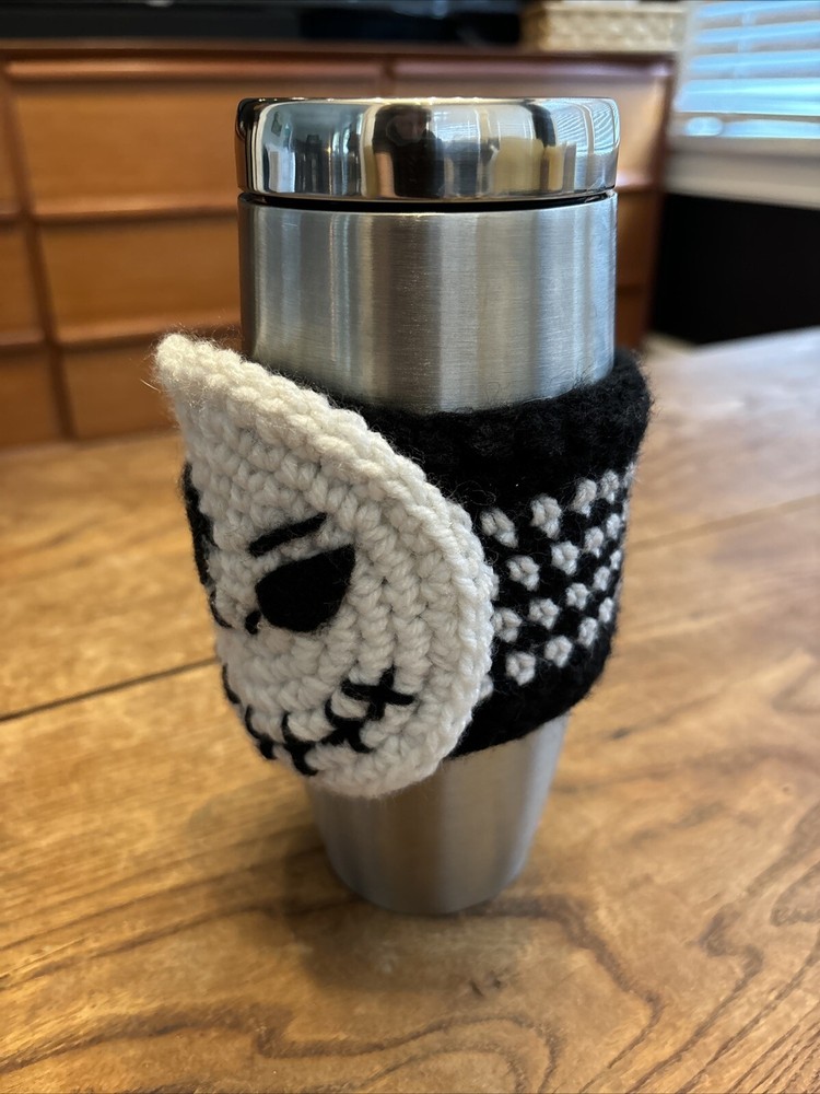 Jack Skellington Handmade Crochet Coffee Warmer (only)*