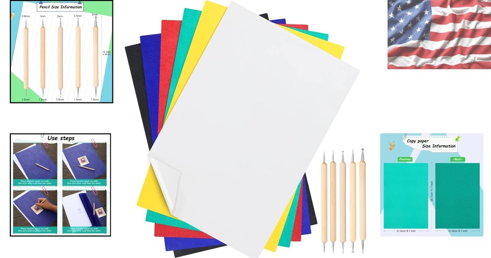 Durable 105 Pcs Graphite Copy Paper with Stylus Tools for Drawing & Painting