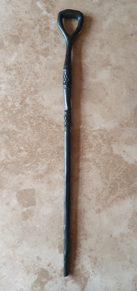 Antique Wooden Ebony Walking Stick Cane