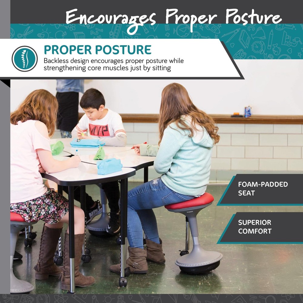 Learniture Adjustable Height Active Learning Stool for Office Desks and
