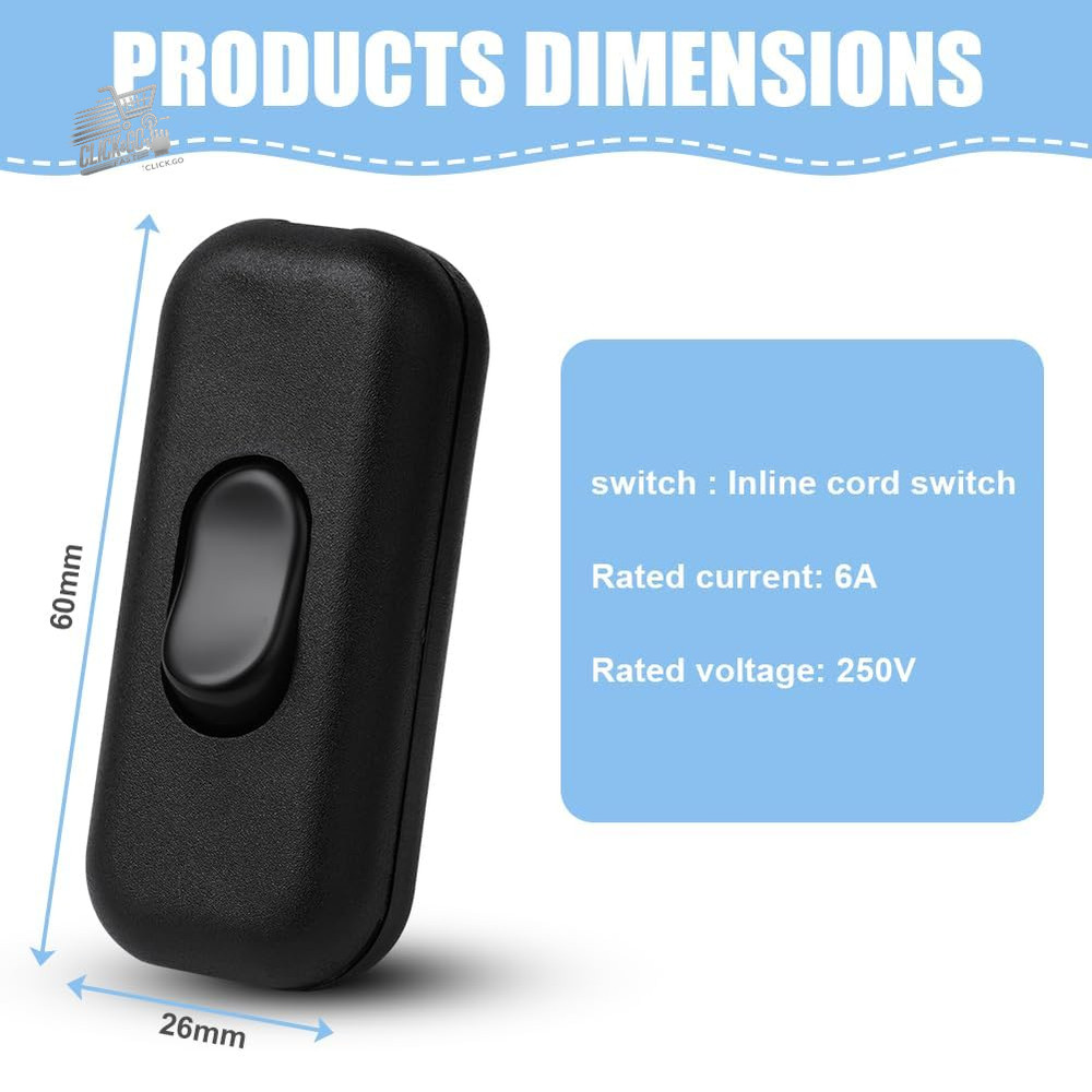 DP 6A Inline Cable Switch, Pack of 4 Torpedo Switches, Switch