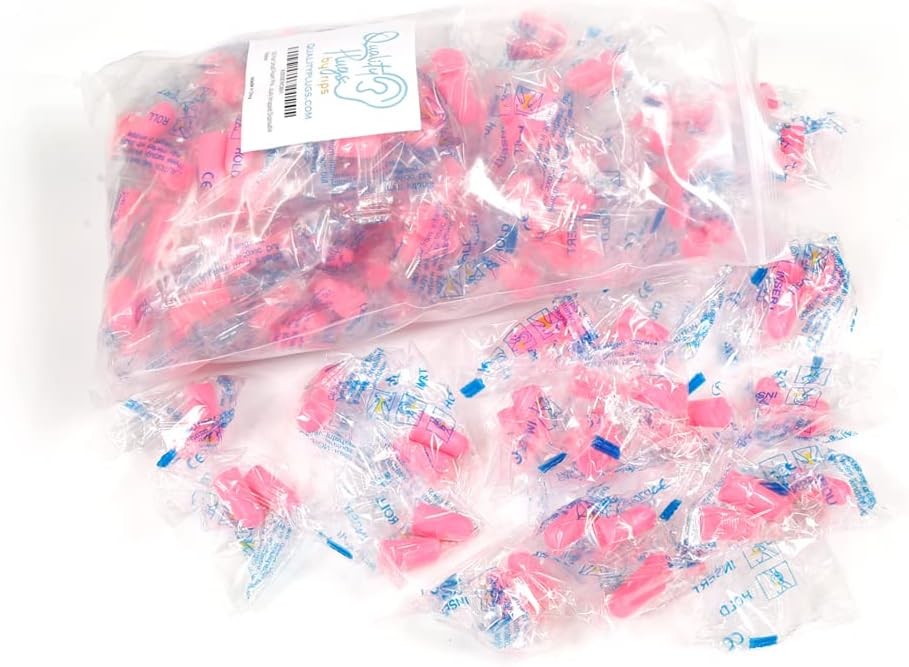 Quality Pink Fo Earplugs 100 Pair - 30dB for Small Ear Canal Side