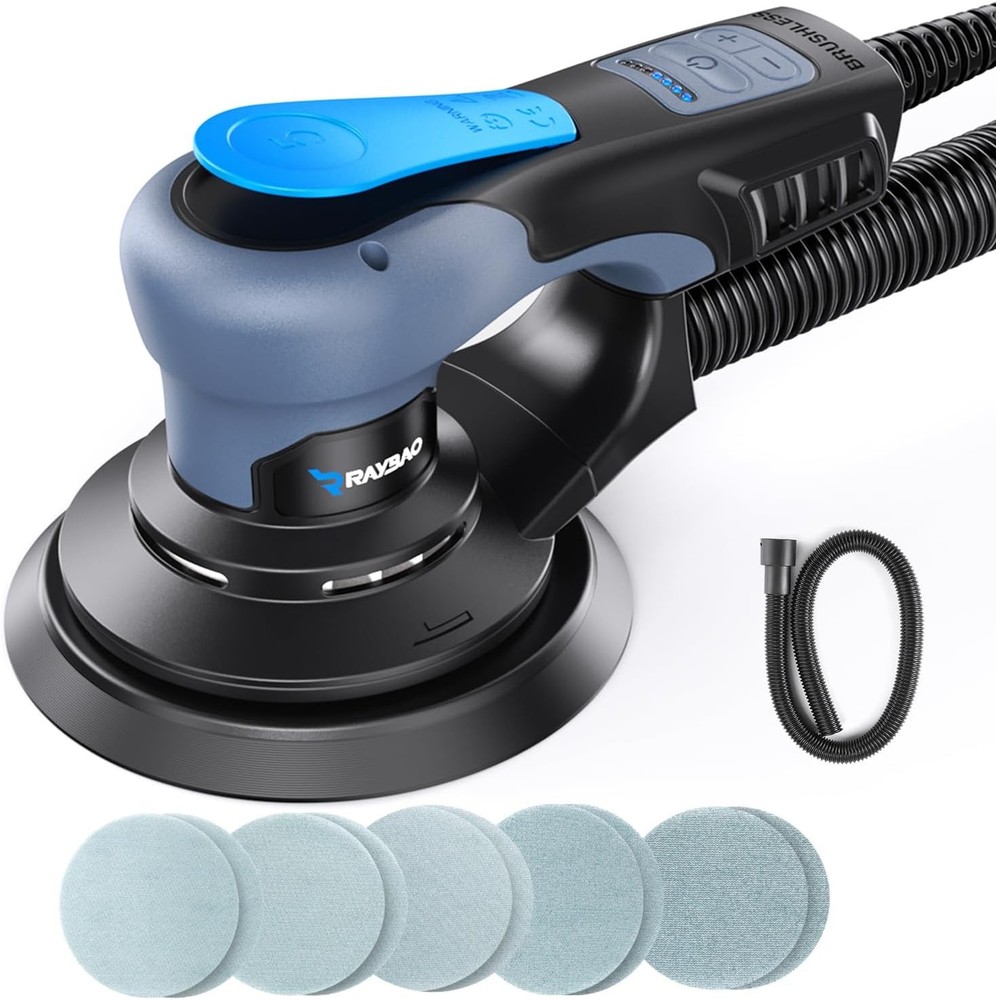 Power Random Orbit Sander 6 Inch 350W 10 Sanding Discs
