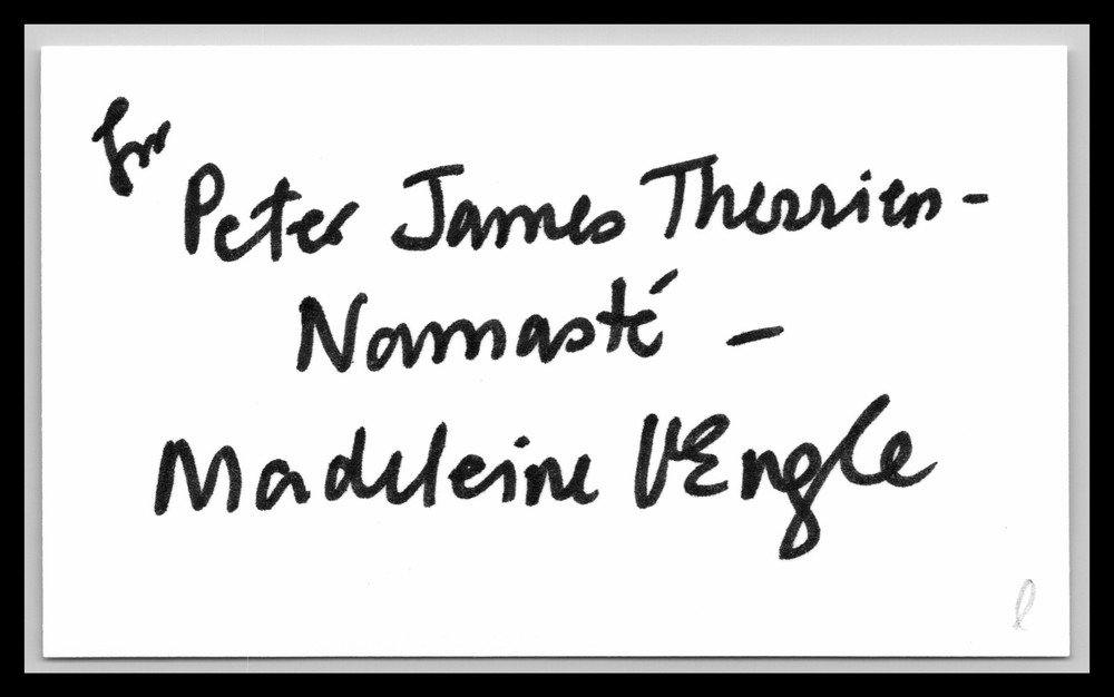 Madeleine L' Engle - Writer - 3x5 Card - Signed / Autograph (e)