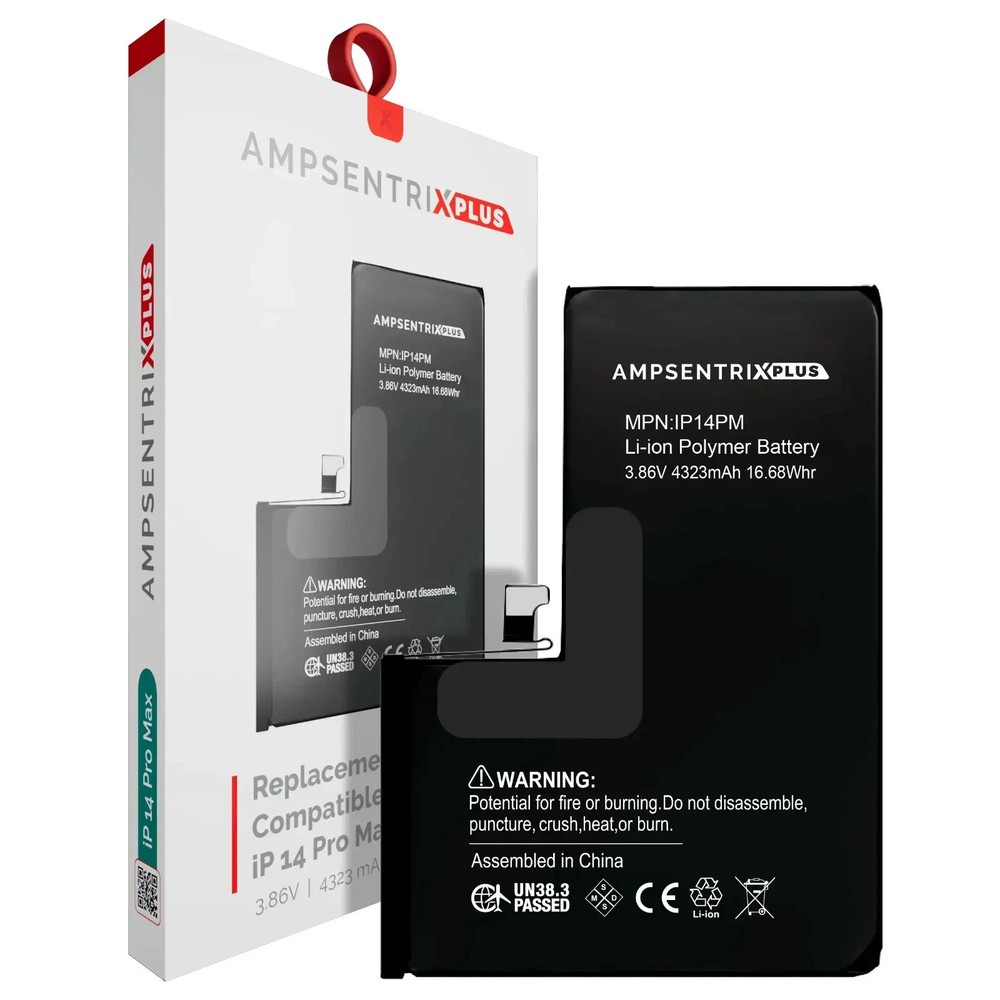AmpSentrix Plus Battery for iPhone 14 Pro Max Replacement (No Message)