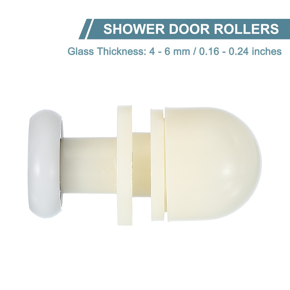 4 Pcs 19mm Shower Door Rollers Wheels Replacement White