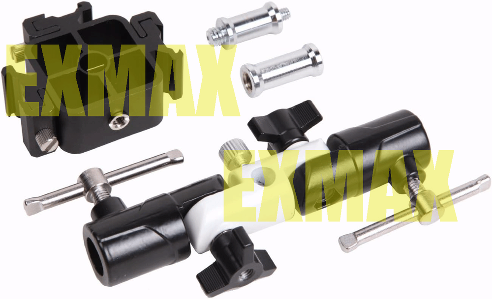 EXMAX Full Aluminum U-Bracket Fixed position in three direction for Camera Flash