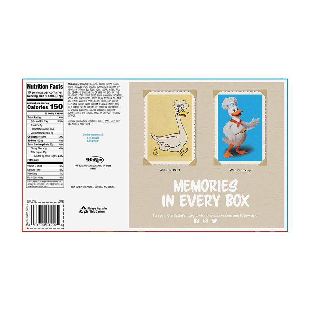 Drake's Coffee Cakes, 6 boxes, 48 Individually Wrapped Breakfast Pastries