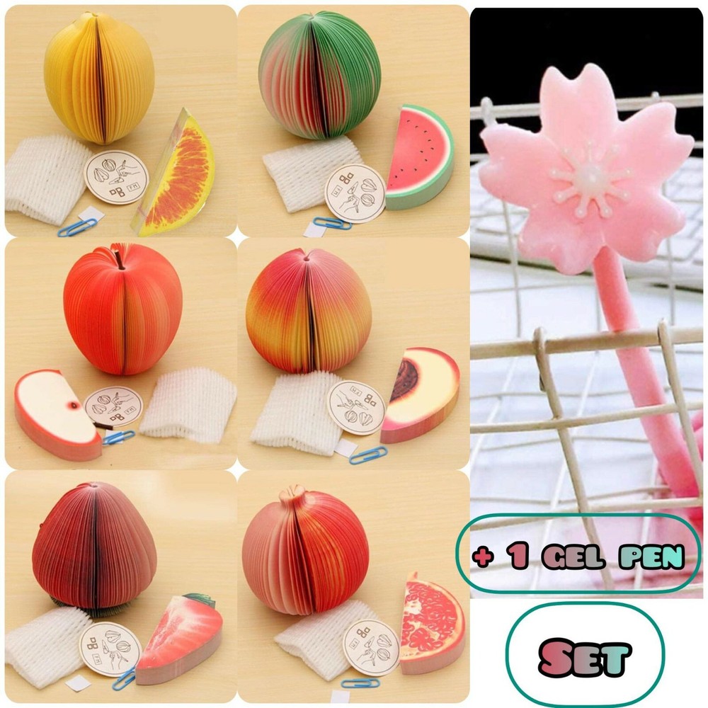 3D Cute Fruit Note Memo Pads Gift Set