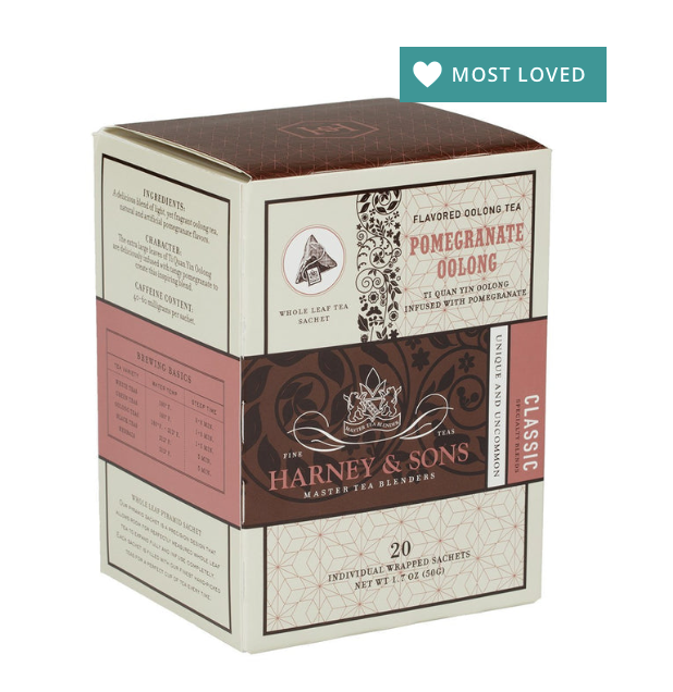 Harney & Sons POMEGRANATE OOLONG 20 ct box wrapped oolong tea sachets