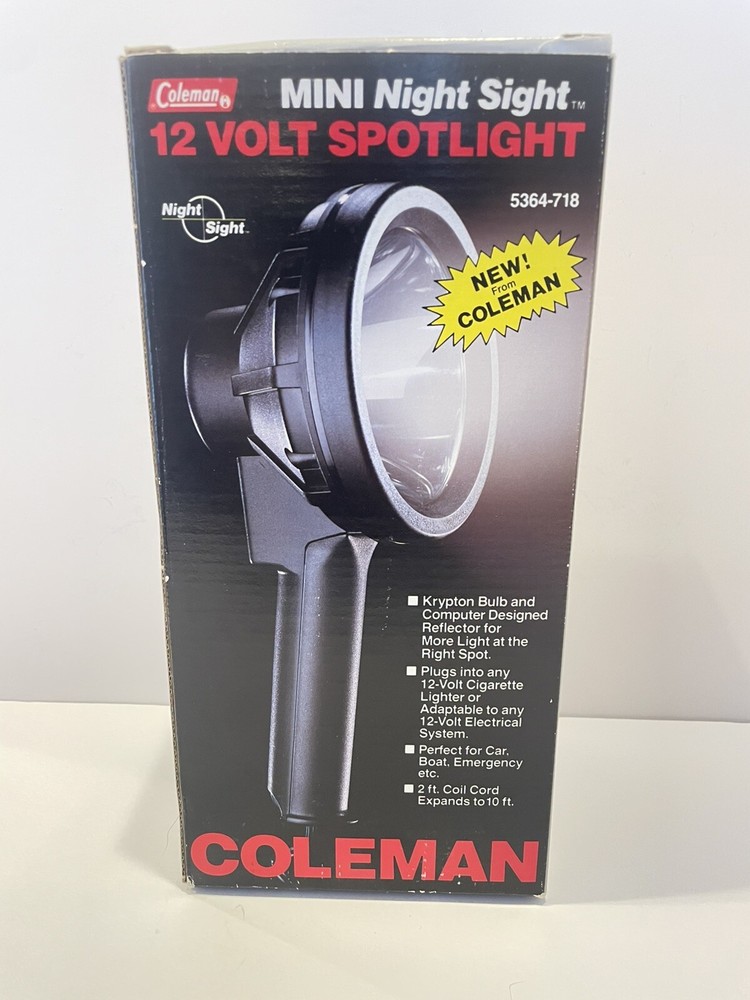 Coleman Mini Spotlight Night Sight 5364-718 12V Halogen New Open Box