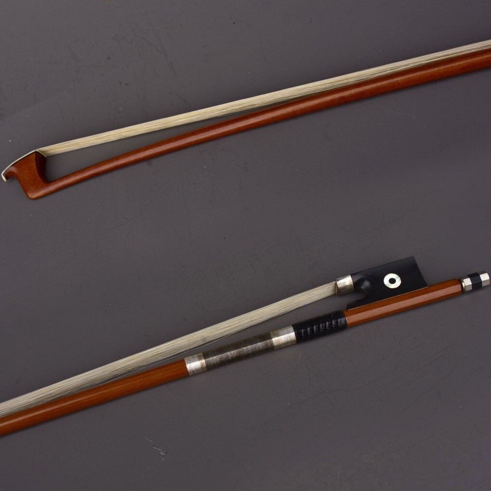 E.SARTORY Copy Pro Master Pernambuco Violin Bow 3/4 Ebony Ring Frog Silver Parts