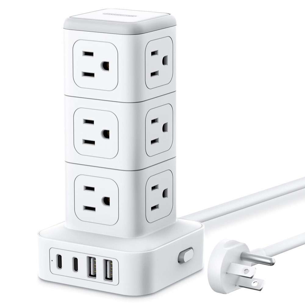 NTONPOWER Surge Protector Power Strip Tower, 1080J Surge Protector Tower, 12 ...