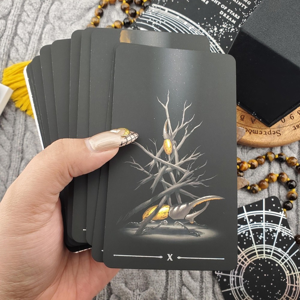True Black Tarot Anniversary Edition 79 Card Tarot Deck USED