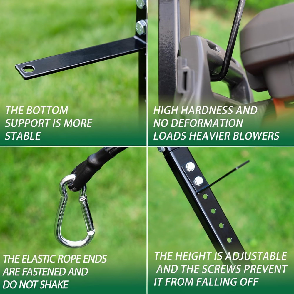 1 Place Heavy-Duty Backpack Leaf Blower Rack for Trailers, Adjustable Leaf Blowe