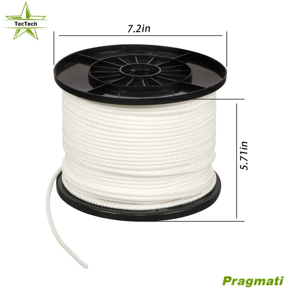 3/16 inch White Solid Braid Nylon Dacron Polyester Rope - 500 Foot Spool