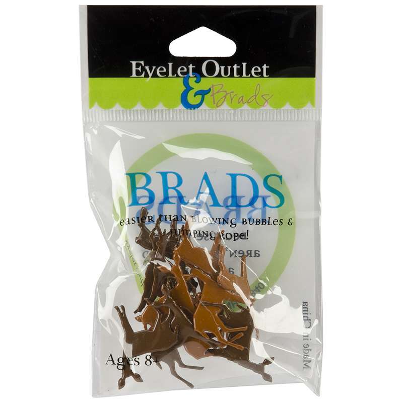 Eyelet Outlet Shape Brads 12/Pkg Deer