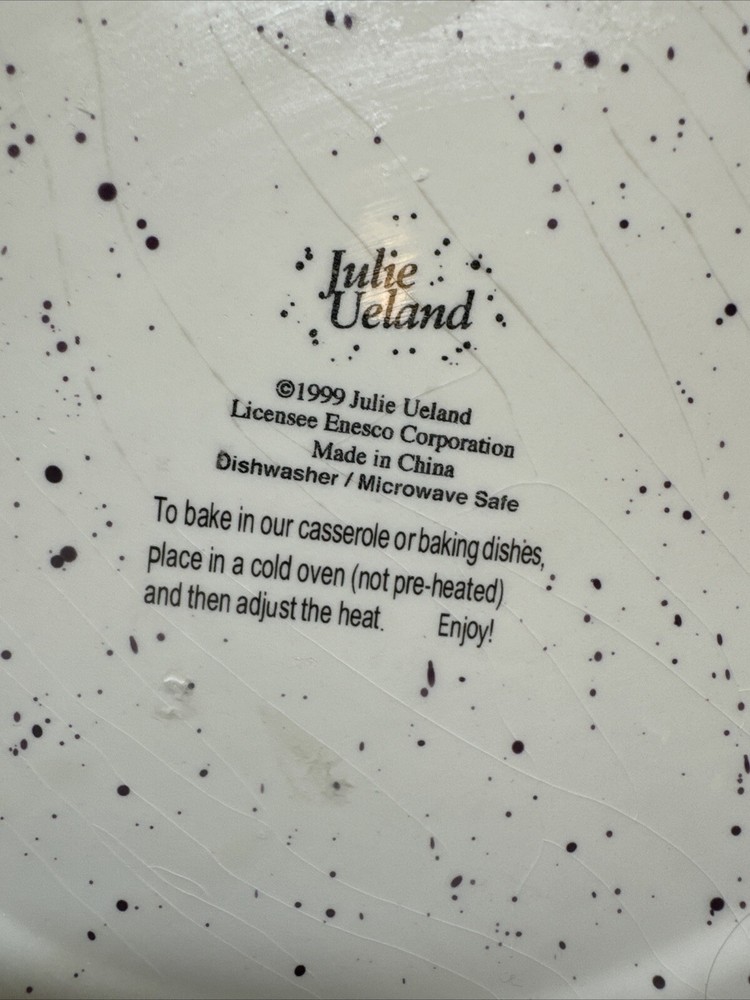 Julie Ueland Enesco Pie Plate Scripture PSALMS 107:37