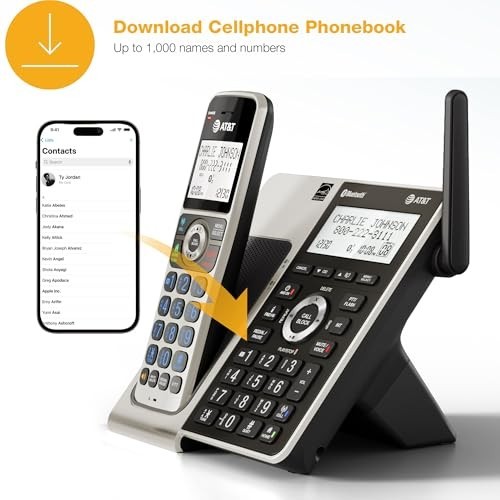 Cordless Phone System with 5 Handsets, Bluetooth, Smart Call Blocker, DECT 6.0