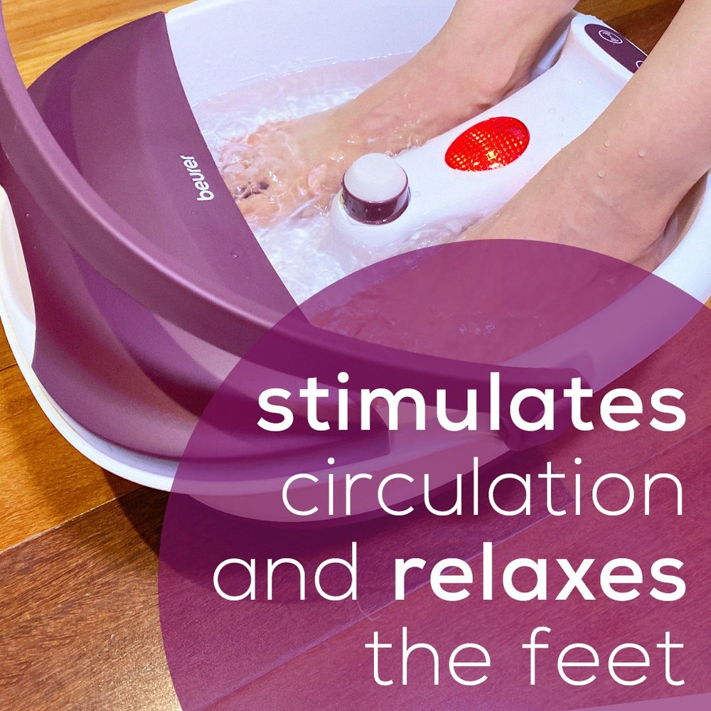 Beurer Bubble Foot Spa – Vibration & Bubble Massage, Pedicure Attachments