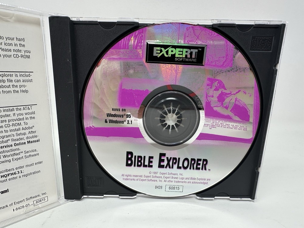 Bible Explorer Expert CD-Rom 1995 Expert Software MINT DISC!