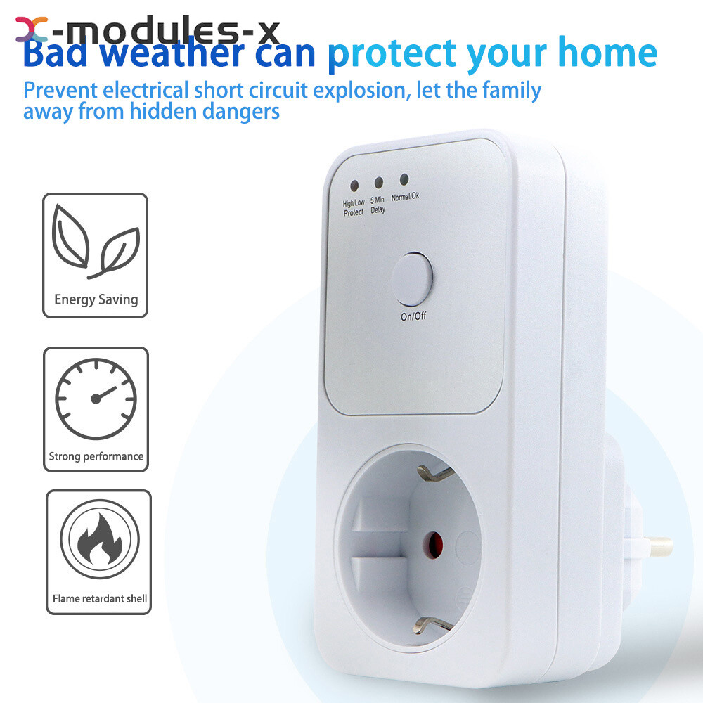 Automatic Voltage Protector AC 220V Power Surge Safe Protector Socket Switcher
