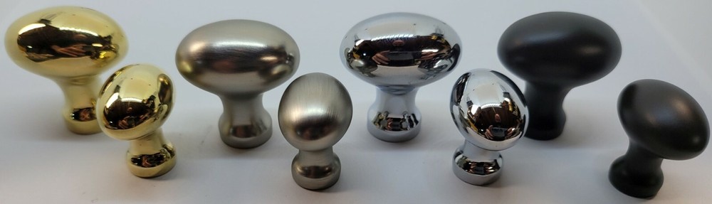 Solid Cast Brass Oval Knob pull mid-century modern Bean T shaped brass nickel